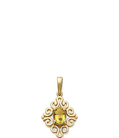 James Avery 14K Gold Enhanced Gem Birthstone Scrolled Pendant