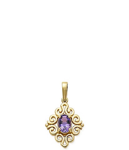 James Avery 14K Gold Enhanced Gem Birthstone Scrolled Pendant