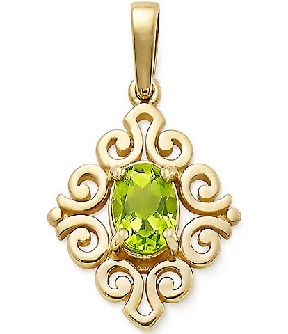 James Avery 14K Gold August Birthstone Scrolled Pendant