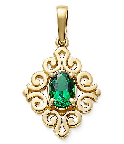 James Avery 14K Gold June Birthstone Scrolled Pendant