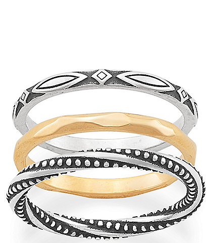 James Avery Silver and 14K Gold Connected Circles Ring Set