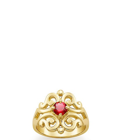 James Avery 14K Spanish Lace Birthstone Ring with Lab-Created Gem