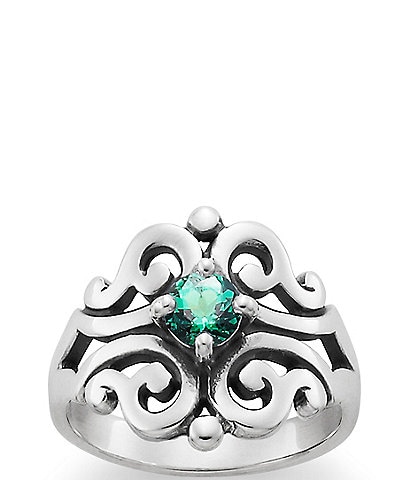 James Avery Spanish Lace Ring May Birthstone with Lab-Created Emerald