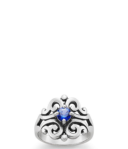 Spanish Birthstone Lace Ring with Lab-Created Gem