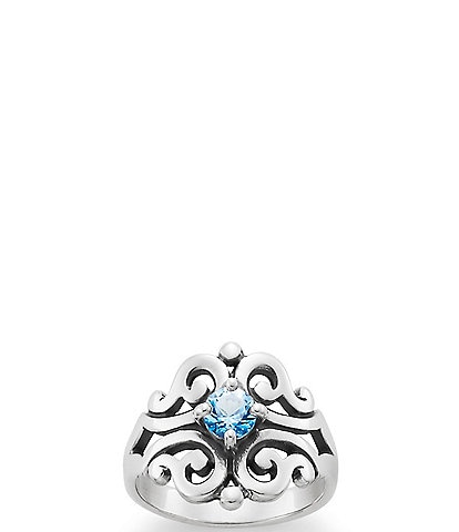 Spanish Birthstone Lace Ring with Lab-Created Gem