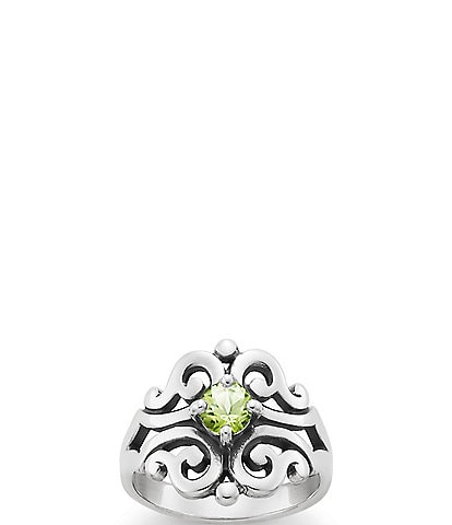 Spanish Birthstone Lace Ring with Lab-Created Gem