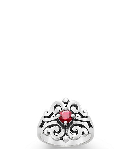 Spanish Birthstone Lace Ring with Lab-Created Gem