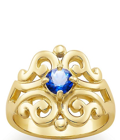 James Avery 14K Spanish Lace Ring September Birthstone with Lab-Created Blue Sapphire
