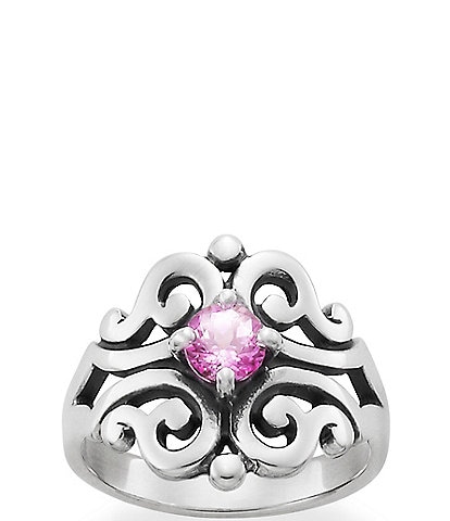 James Avery Spanish Lace Ring October Birthstone with Lab-Created Pink Sapphire