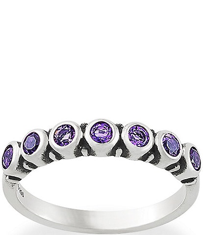 James Avery Stacker Ring with Amethyst Gemstones