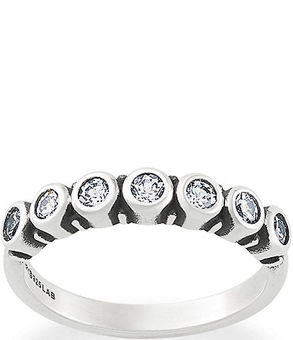 James Avery Stacker Ring with Lab-Created White Crystal Sapphire