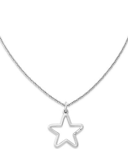 James Avery Star Changeable Charm Holder Short Pendant Necklace