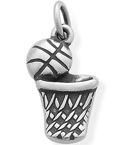 James Avery Sterling Silver Basketball & Hoop Charm