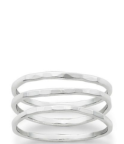 James Avery Sterling Silver Delicate Set of 3 Forged Rings