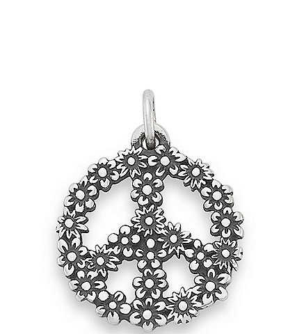 James Avery Sterling Silver Floral Peace Sign Charm
