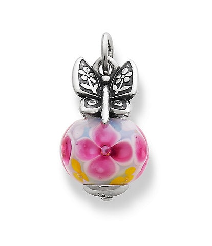 James Avery Sterling Silver Mariposa Finial with Pink Blossom Charm