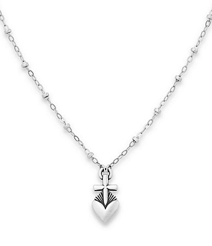 James Avery Sterling Silver Sacred Heart Pendant Necklace
