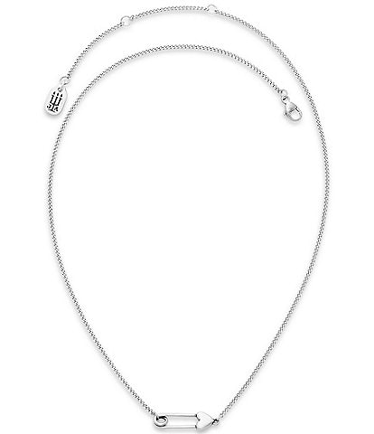 James Avery Sterling Silver Safety Pin Heart Short Pendant Necklace