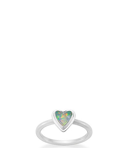 James Avery Sweetheart Green Opal Heart Doublet Ring