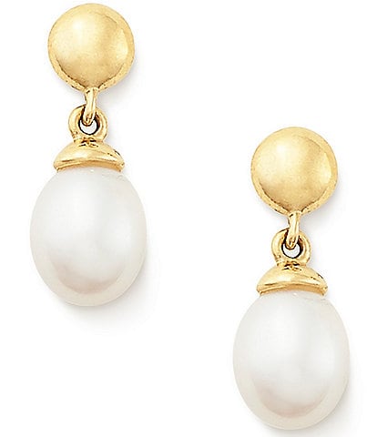 James Avery 14K Gold Teardrop Freshwater Cultured Pearl Drop Earrings