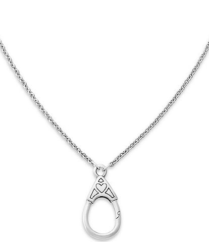 James Avery Traced Sterling Silver Heart Changeable Charm Holder Necklace