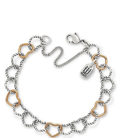 James Avery Twisted Wire Connected Hearts Charm Bracelet