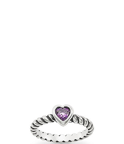 James Avery Twisted Wire Heart Amethyst Ring