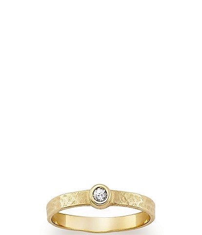 James Avery Birthstone 14K Hammered Ring