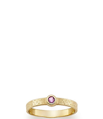 James Avery Birthstone 14K Hammered Ring
