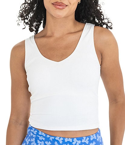 Janela Bay Ribbed Sport Bra Cropped Swim Top