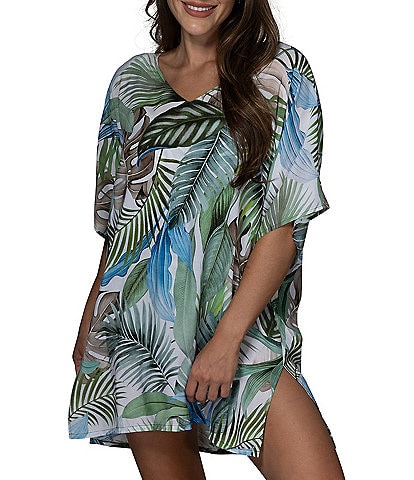 Jantzen Jungle Glam Celia V-Neck Tunic Swim Cover-Up