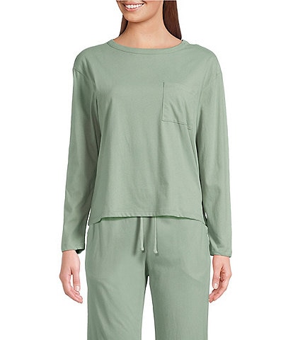 Jasmine & Ginger Brushed Knit Long Sleeve Coordinating Sleep Top