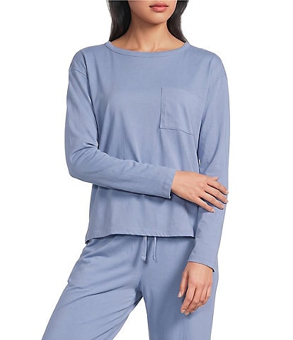 Jasmine & Ginger Brushed Knit Long Sleeve Coordinating Sleep Top
