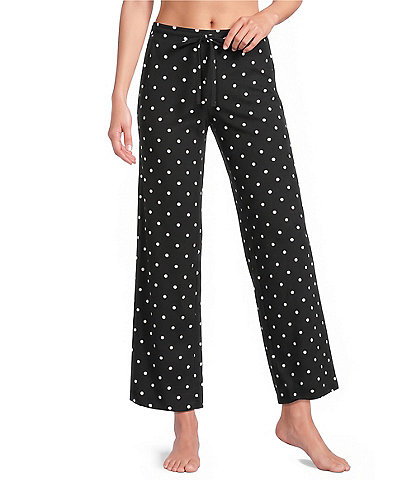 Jasmine & Ginger Dots Print Brushed Knit Elastic Waist Coordinating Sleep Pants