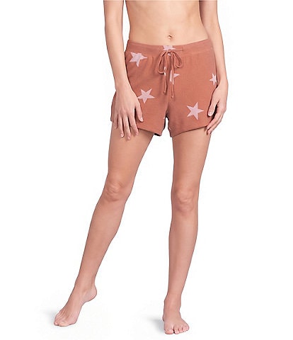 Jasmine & Ginger Tossed Stars Print Drawstring Coordinating Knit Sleep Shorts