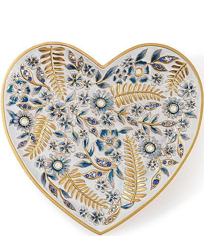 Jay Strongwater Aria Floral Heart Trinket Decorative Tray