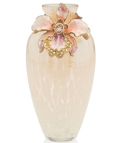 Jay Strongwater Audra Jeweled Orchid Mini Glass Vase