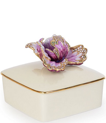 Jay Strongwater Bailey Tulip Porcelain Covered Trinket Box