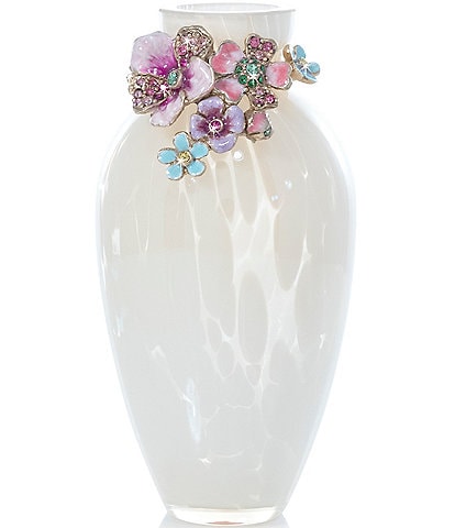 Jay Strongwater Eliana Floral Bouquet Glass Vase