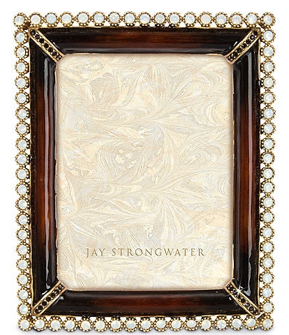 Jay Strongwater Emilia Stone Edge Safari Brown 3" x 4" Picture Metal Frame