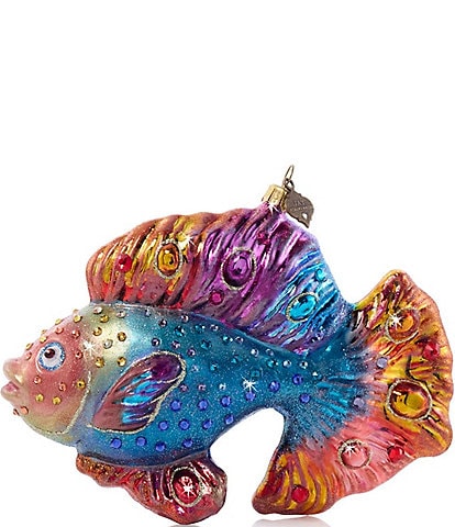 Jay Strongwater Holiday Collection Fancy Fish Glass Ornament