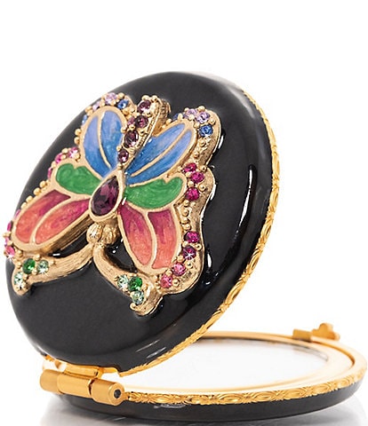 Jay Strongwater Jayla Butterfly Double-Sided Round Compact Mirror