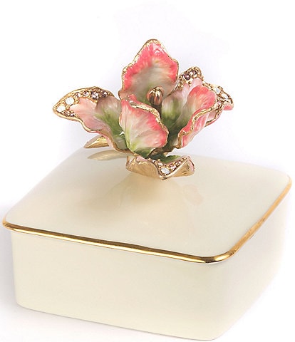 Jay Strongwater Lainey Tulip Porcelain Covered Trinket Box