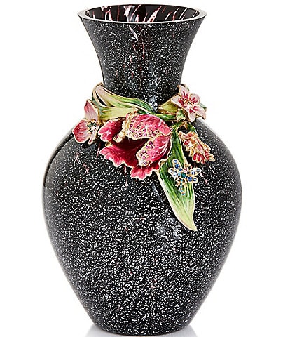 Jay Strongwater Lilia Tulip Dappled Glass Vase