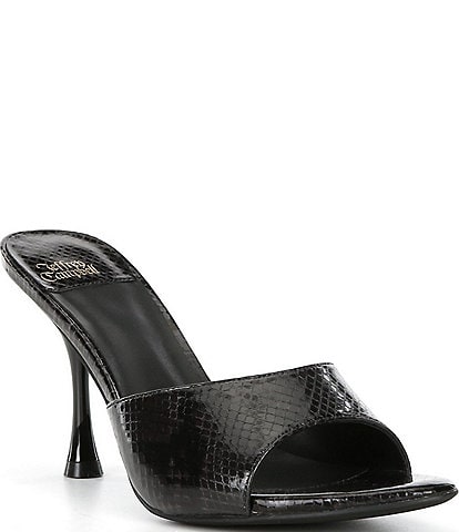 Jeffrey Campbell Agent Python Print Leather Stiletto Dress Slides