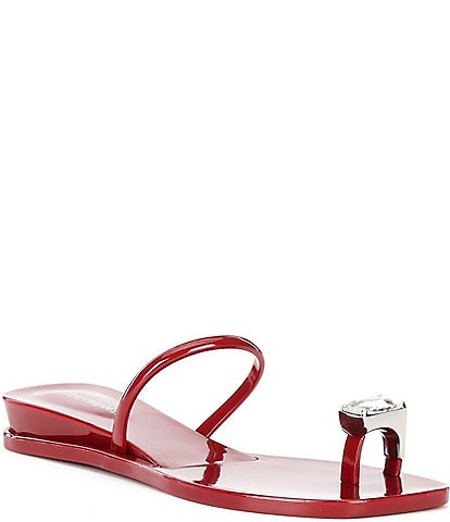Jeffrey Campbell Balia Ring Jelly Wedge Slide Sandals