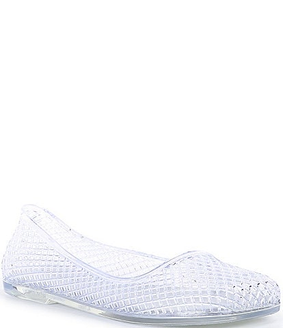 Jeffrey Campbell Day-Off Cut Out Clear Jelly Ballet Flats