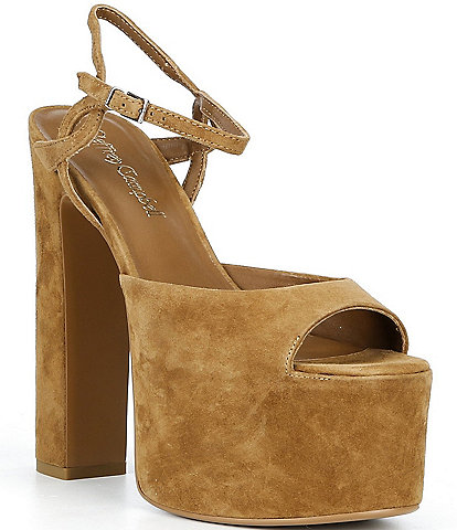 Jeffrey Campbell Ever Last Suede Ultra High Platform Block Heel Sandals