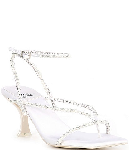 Jeffrey Campbell Flux Strappy Satin Pearl Thong Sandals