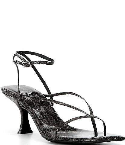 Jeffrey Campbell Fluxx Python Print Strappy Ankle Wrap Dress Sandals